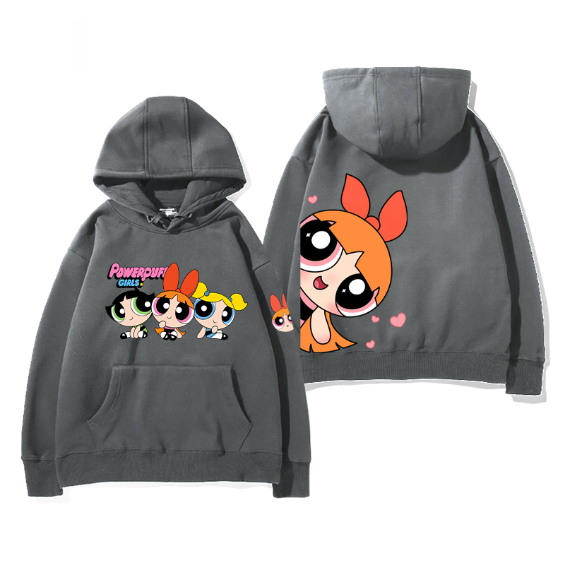 飛天小女警 2024秋冬新款親子情侶裝薄絨款連帽衛衣