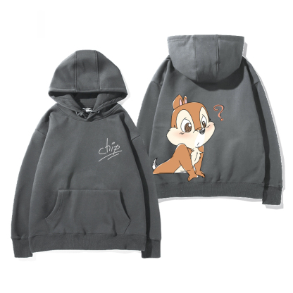 奇奇和蒂蒂 聯名衛衣2024秋冬新款親子情侶裝薄絨款連帽衛衣