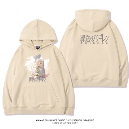 葬送的芙莉蓮 2024秋冬新款親子情侶裝薄絨款連帽衛衣