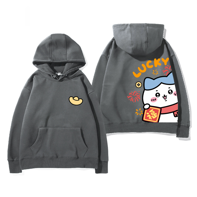 chiikawa 2024秋冬新款親子情侶裝薄絨款連帽衛衣