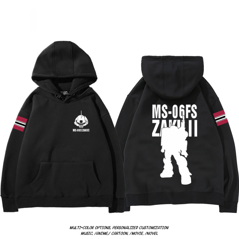 機動戰士高達扎古吉翁 聯名衛衣2024秋冬新款親子情侶裝薄絨款連帽衛衣