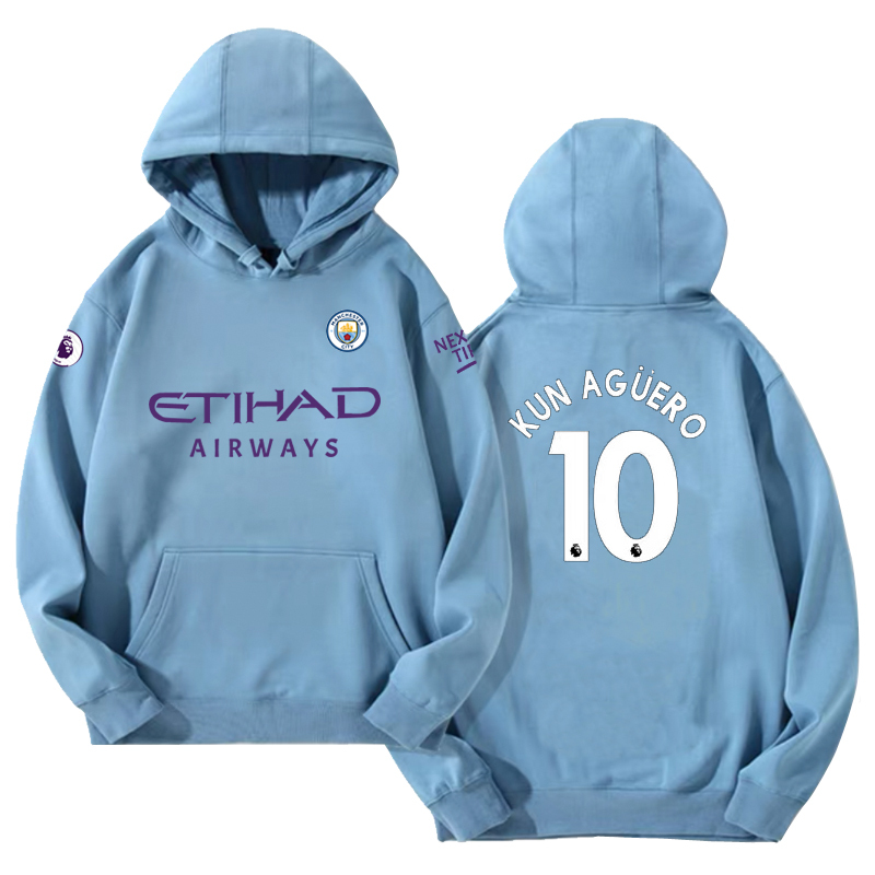 24-25賽季曼城主場球衣17號德布勞內9號哈蘭德 足球球迷 寬鬆百搭 秋冬款 寬鬆連帽衛衣