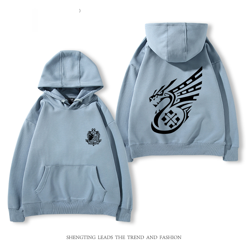 Monster Hunter Rise怪物獵人崛起 聯名衛衣2024秋冬新款親子情侶裝薄絨款連帽衛衣