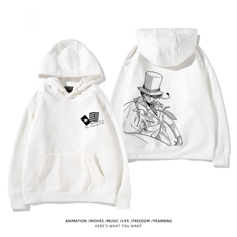 名偵探柯南 聯名衛衣2024秋冬新款親子情侶裝薄絨款連帽衛衣