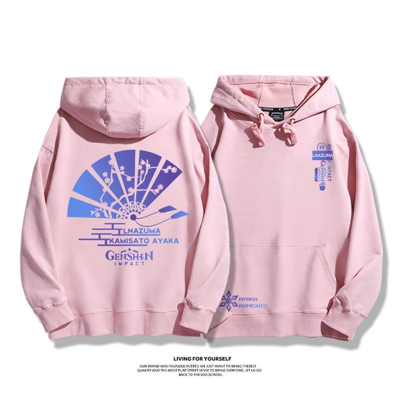 原神聯名衛衣2023秋冬新款親子情侶裝薄絨款連帽衛衣