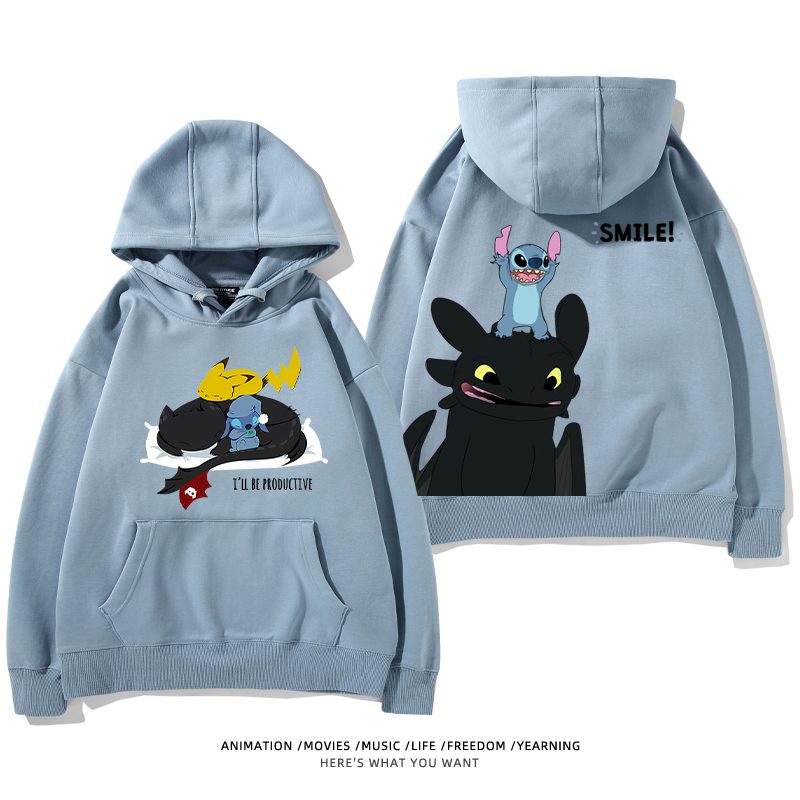 馴龍高手 聯名衛衣2024秋冬新款親子情侶裝薄絨款連帽衛衣