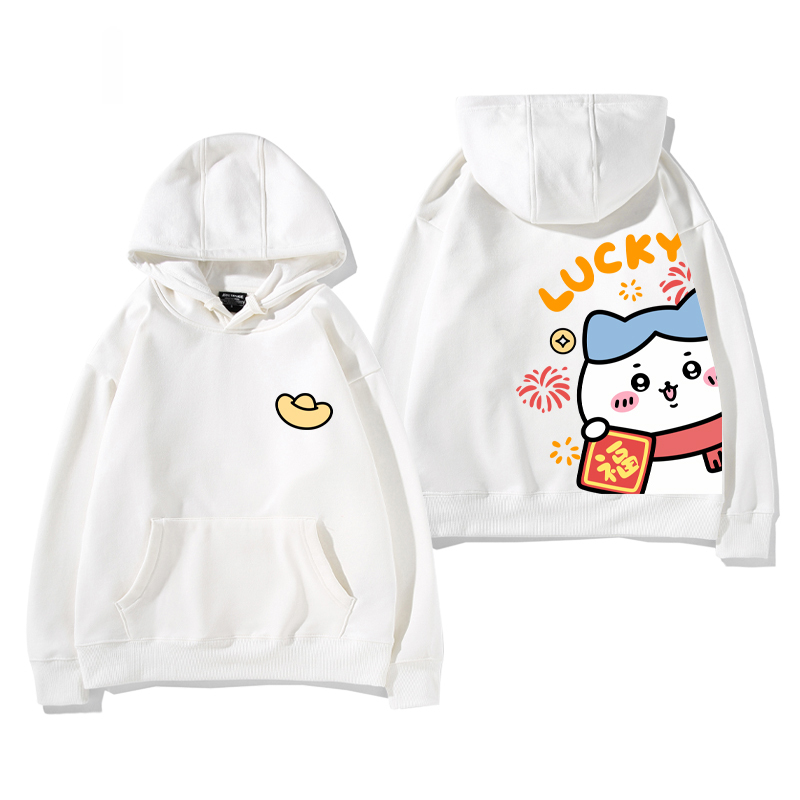 chiikawa 2024秋冬新款親子情侶裝薄絨款連帽衛衣