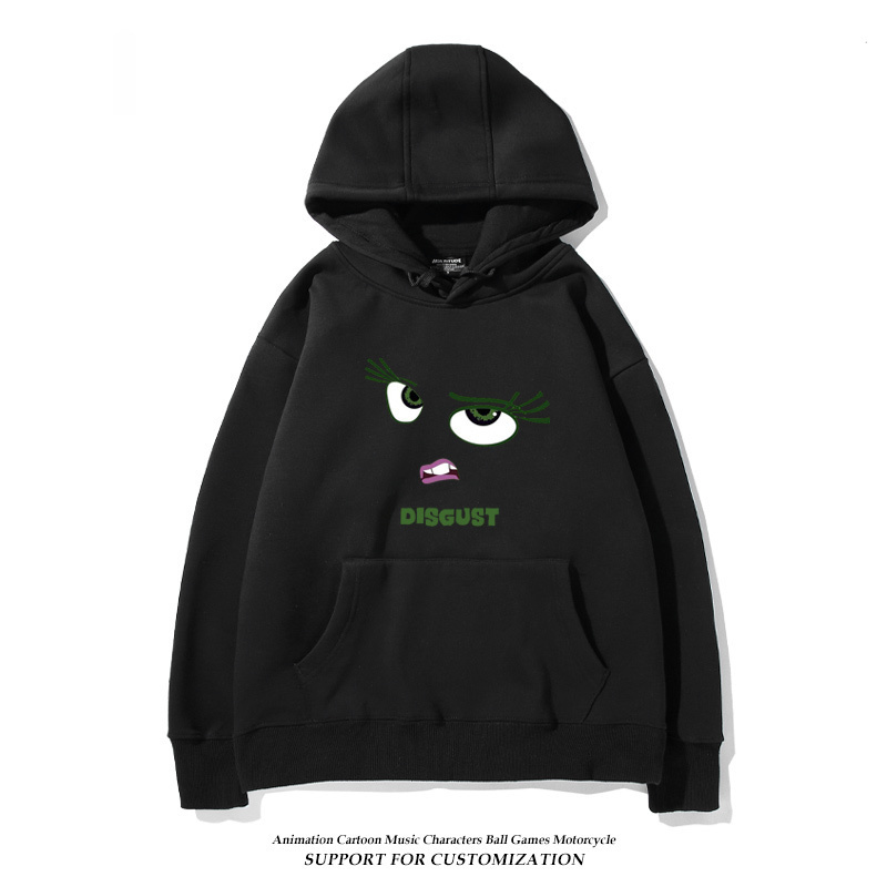 腦筋急轉彎 聯名衛衣2024秋冬新款親子情侶裝薄絨款連帽衛衣