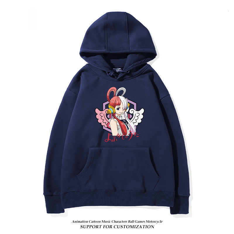 航海王紅髮歌姬烏塔 聯名衛衣2024秋冬新款親子情侶裝薄絨款連帽衛衣