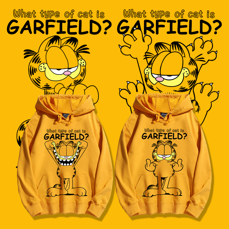 加菲貓聯名衛衣2025秋冬新款親子情侶裝連帽衛衣