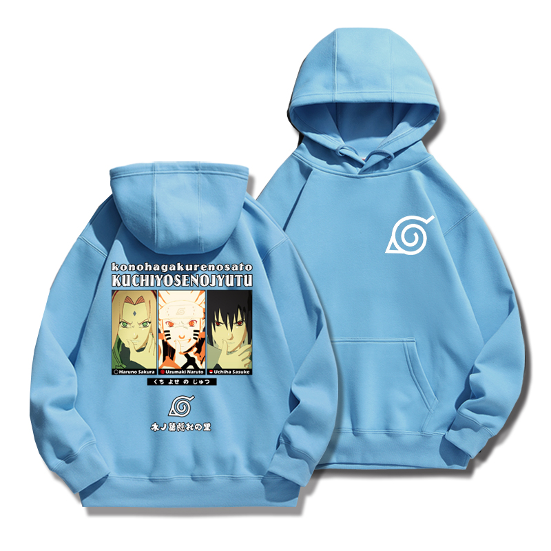 火影忍者聯名衛衣2024秋冬新款親子情侶裝薄絨款連帽衛衣