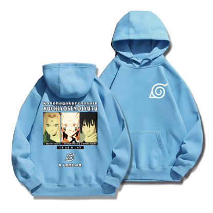 火影忍者聯名衛衣2024秋冬新款親子情侶裝薄絨款連帽衛衣