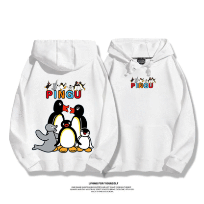 企鵝Pingu 2025秋冬新款 親子情侶男女連帽衛衣