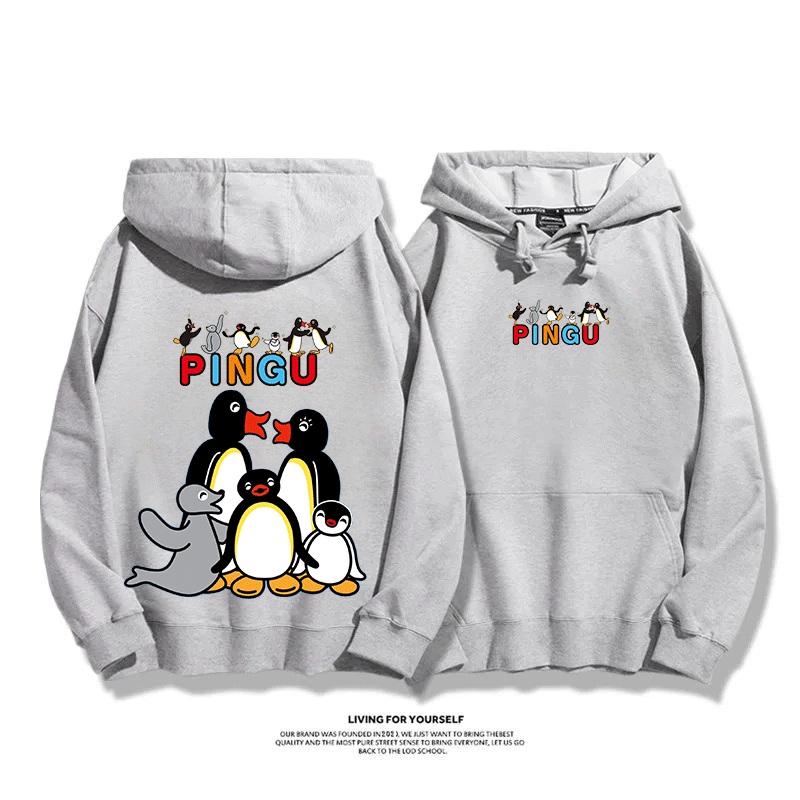企鵝Pingu 2025秋冬新款 親子情侶男女連帽衛衣