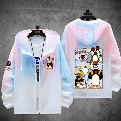 企鵝家族pingu 輕薄透氣漸變防曬衣外套