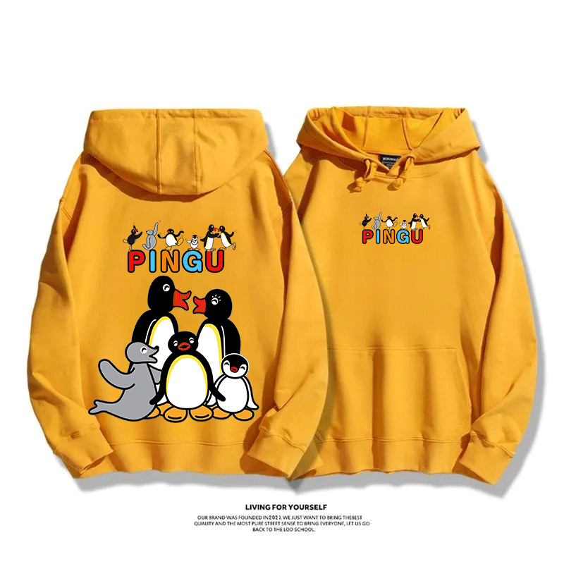 企鵝Pingu 2025秋冬新款 親子情侶男女連帽衛衣