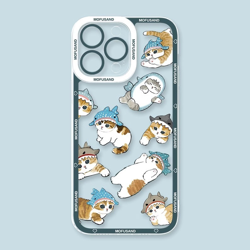 蘋果 系列Mofusand鯊魚貓天使眼透明防摔軟殼