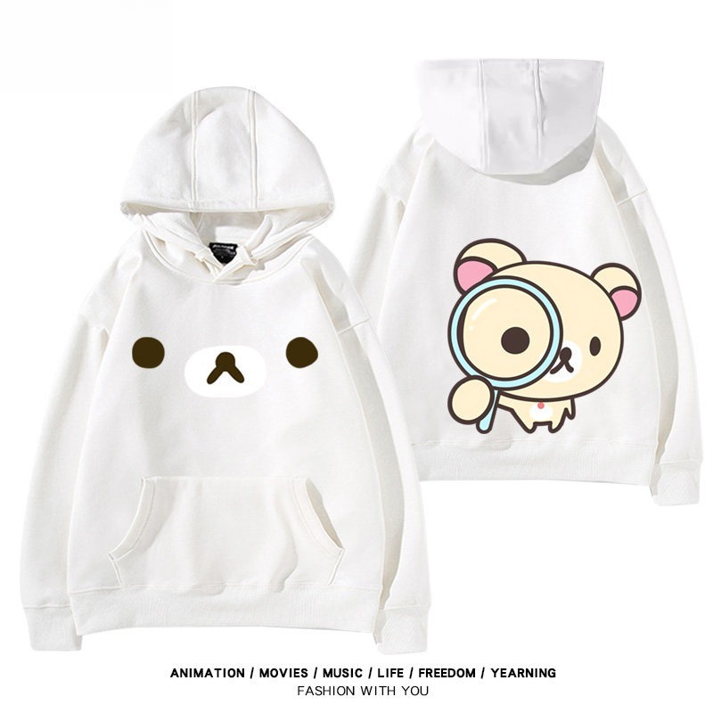 日系拉拉熊 聯名衛衣新款 親子情侶裝連帽衛衣