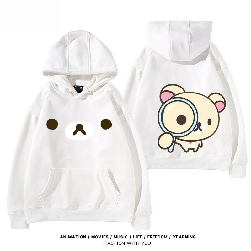 日系拉拉熊 聯名衛衣新款 親子情侶裝連帽衛衣