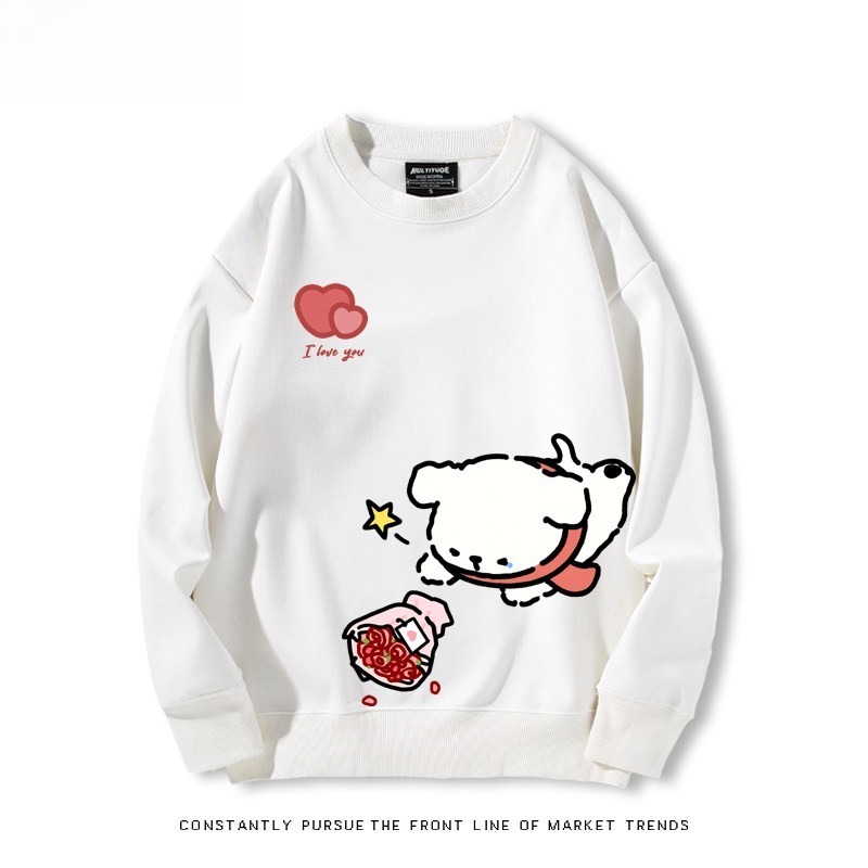 線條小狗 聯名親子情侶裝 圓領長袖