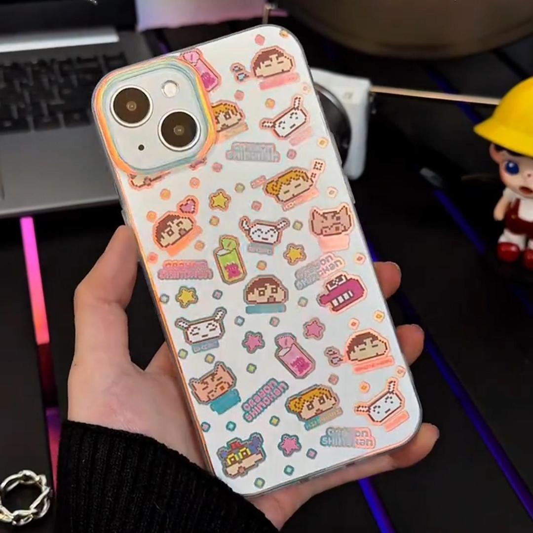 蠟筆小新 極光金漸變手機殼