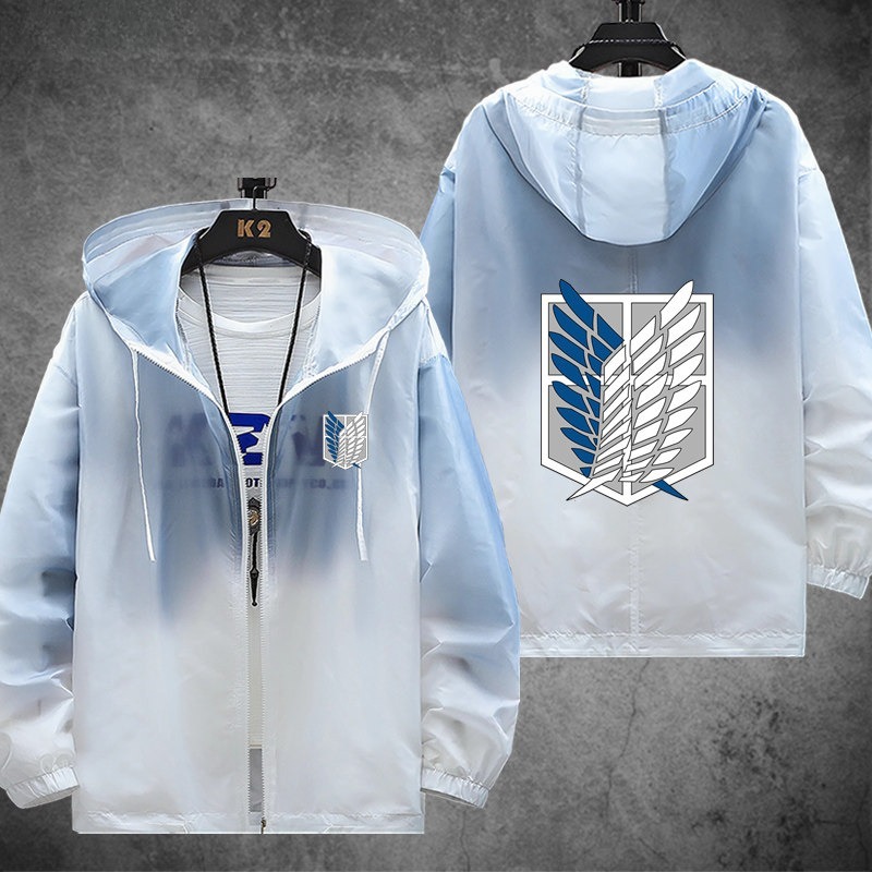 進擊的巨人自由之翼 輕薄透氣漸變防曬衣外套