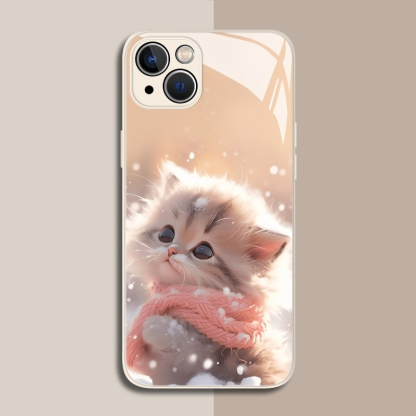 可愛貓咪新款高清全包防摔玻璃殼