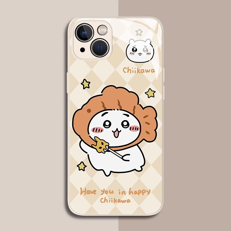Chiikawa情侶新款高清全包防摔玻璃殼