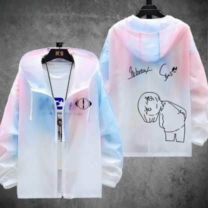  夜鹿yorushika 輕薄透氣漸變防曬衣外套