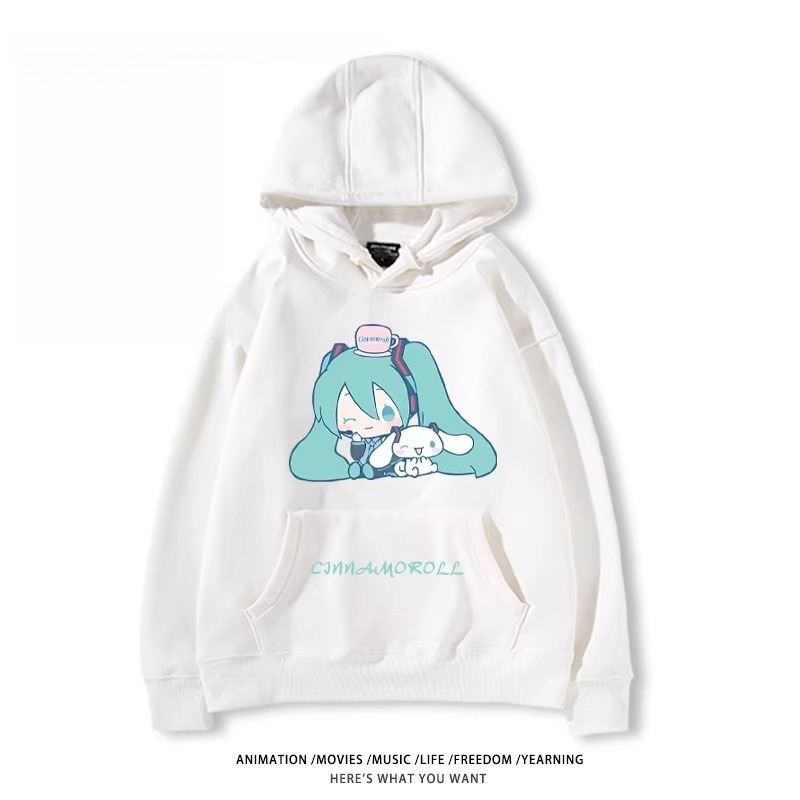 初音未來X三麗鷗新款 親子情侶男女款連帽衛衣