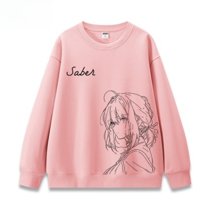 FGO呆毛fate吾王Saber 聯名親子情侶裝 圓領長袖