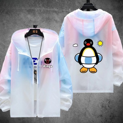 企鵝家族Pingu 輕薄透氣漸變防曬衣外套