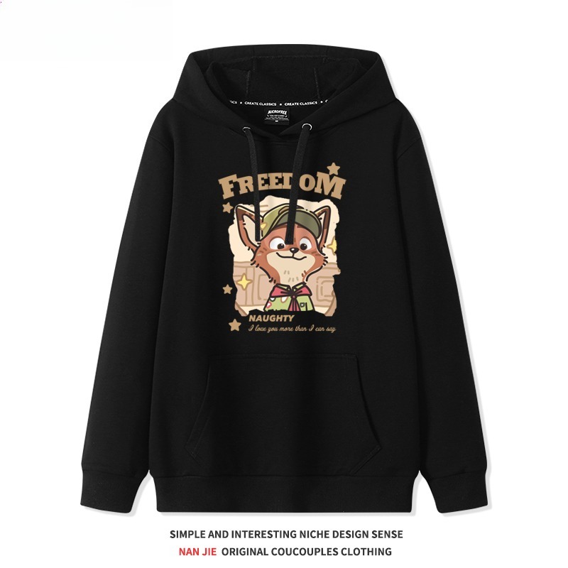 動物方城市新款 親子情侶男女連帽衛衣