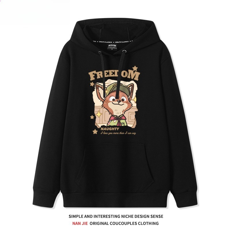 動物方城市新款 親子情侶男女連帽衛衣