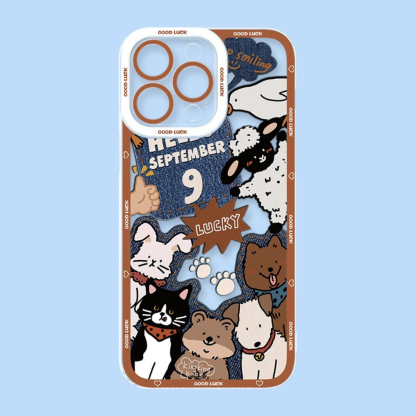 牛仔貓咪天使眼透明防摔軟殼