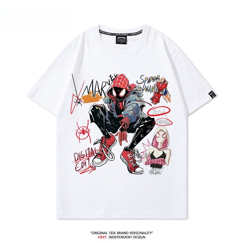 蜘蛛人：穿越新宇宙SpiderMan 印花短袖T恤