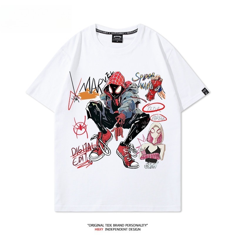蜘蛛人：穿越新宇宙SpiderMan 印花短袖T恤