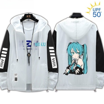 初音未來 輕薄透氣拉鏈防曬衣外套