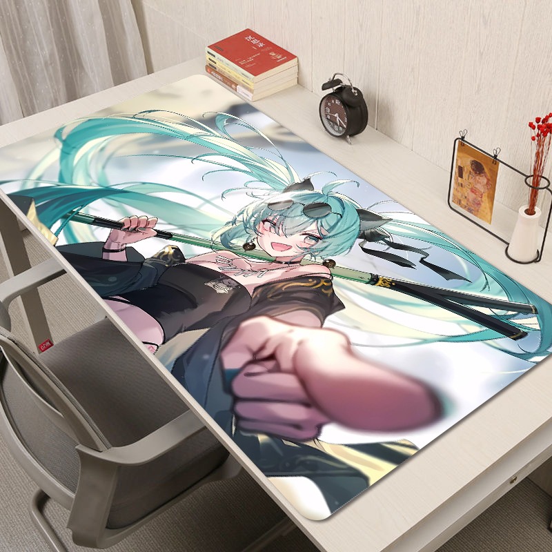 初音未來電競超大遊戲加厚防滑鼠標墊