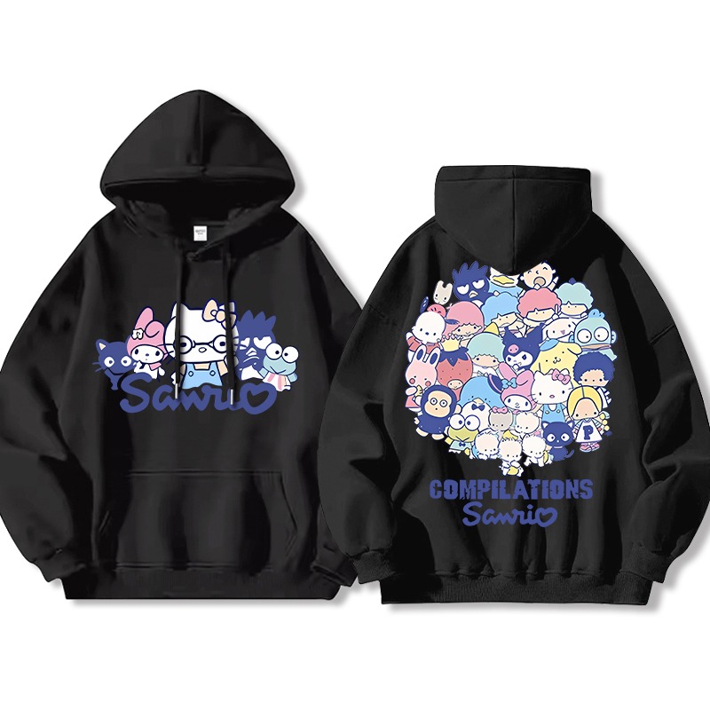 三麗鷗聯名衛衣2023秋冬新款親子情侶裝薄絨款連帽衛衣-星夢cosplay