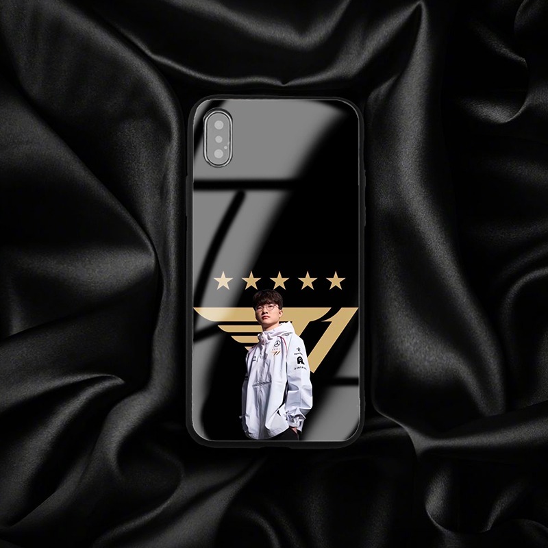 Faker五冠王新款高清全包防摔玻璃殼