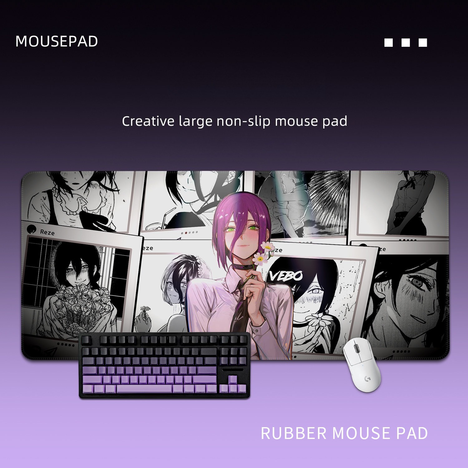 鏈鋸人蕾塞 主題桌墊 布質滑鼠墊