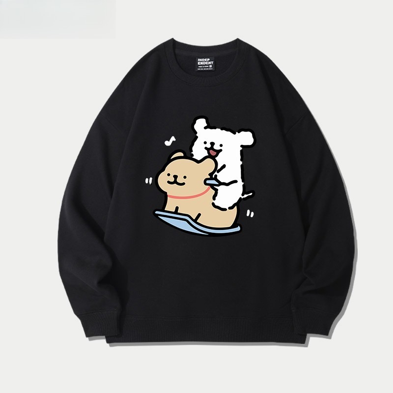 線條小狗 聯名親子情侶裝 圓領長袖