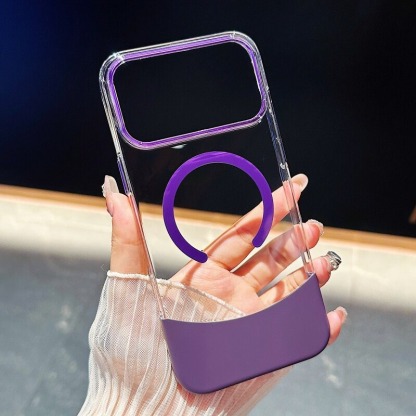 IPhone系列 高級感轻薄拼接透明Magsafe磁吸防摔手機殼