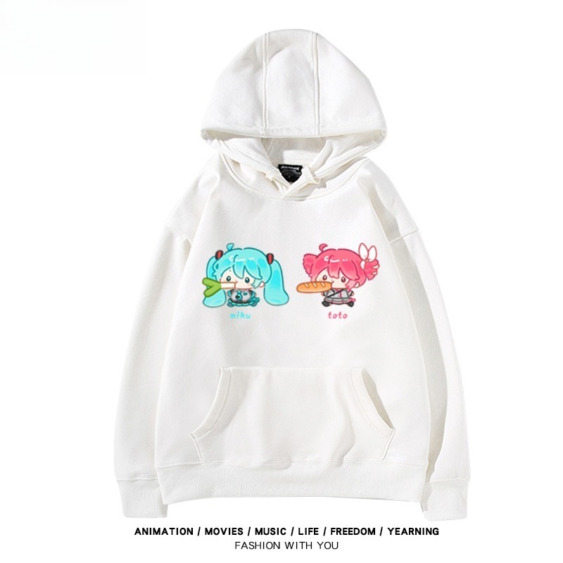 初音未來X重音Teto新款 親子情侶男女連帽衛衣