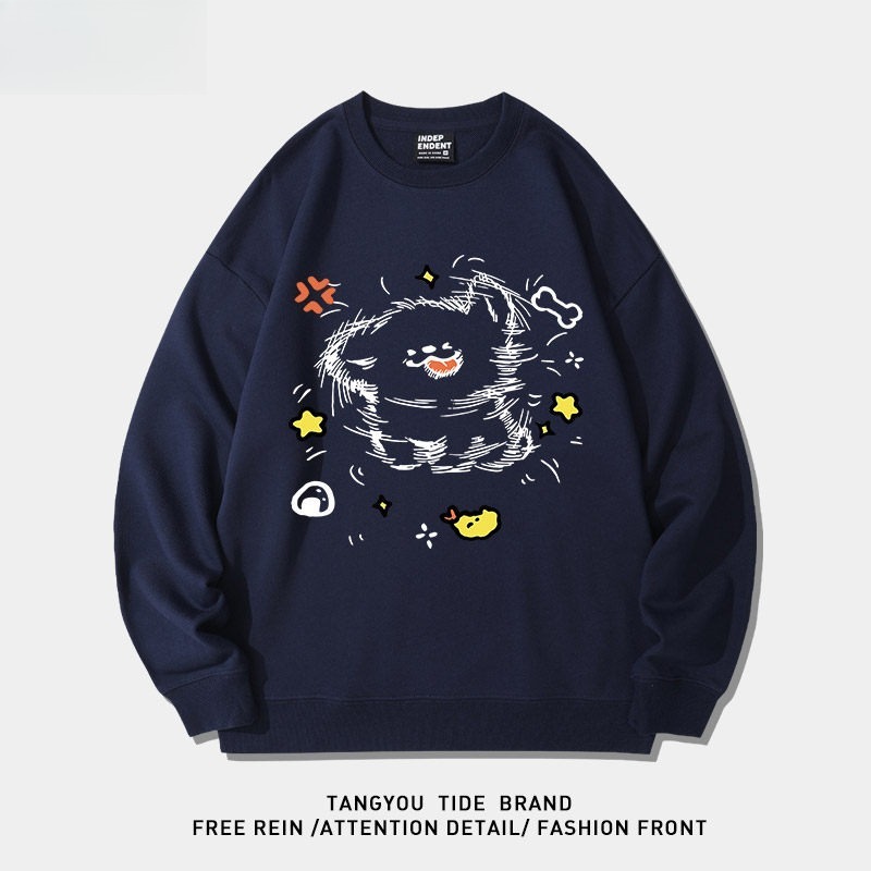 線條小狗 聯名衛衣2026秋冬新款親子情侶裝 圓領長袖/連帽衛衣