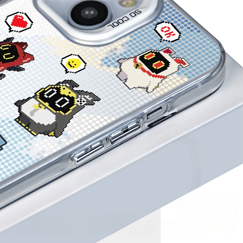 像素邦布彩銀線條漸變防摔手機殼