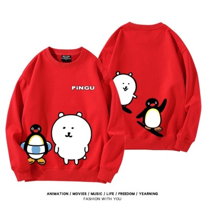 Pingu企鵝家族聯名親子情侶裝 圓領長袖
