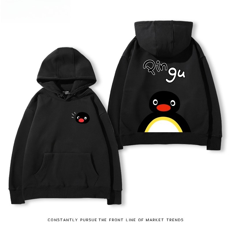 企鵝Pingu 秋冬新款 親子情侶男女連帽衛衣