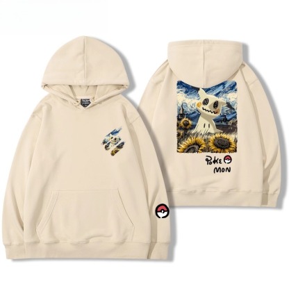 寶可夢油畫系列 聯名衛衣2025秋冬新款親子情侶裝連帽衛衣